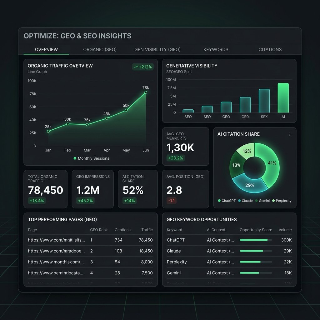 Weblo Digital SEO & GEO Performance Analytics Dashboard